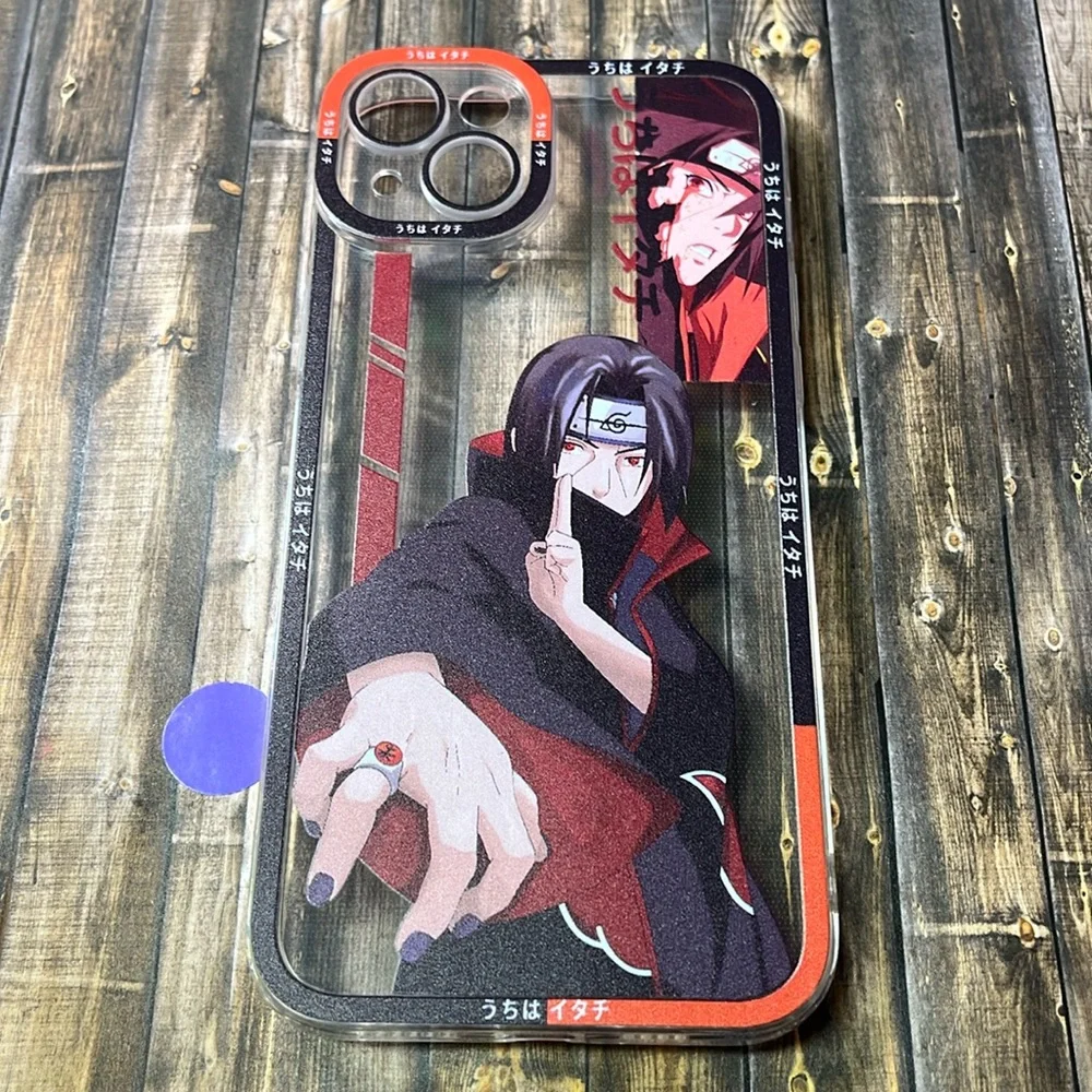 5for$10 Anime Itachi Uchiha iPhone 15 Plus Transparent Red Trim Phone Case NWT